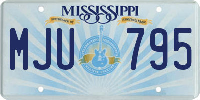 MS license plate MJU795