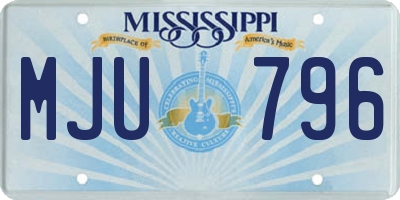 MS license plate MJU796