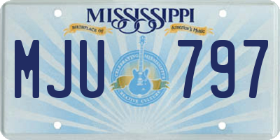 MS license plate MJU797