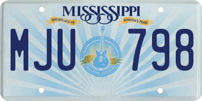 MS license plate MJU798