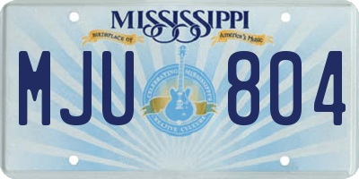 MS license plate MJU804