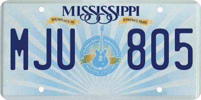 MS license plate MJU805