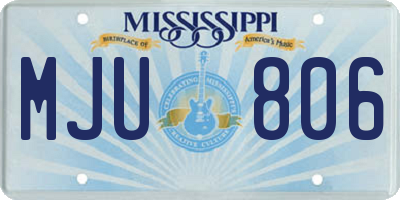 MS license plate MJU806