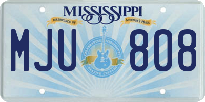 MS license plate MJU808