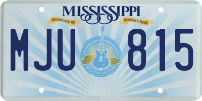 MS license plate MJU815