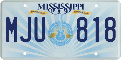 MS license plate MJU818