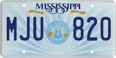 MS license plate MJU820