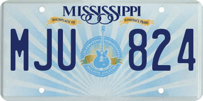 MS license plate MJU824