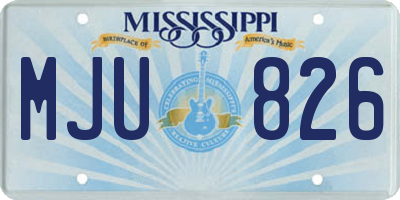 MS license plate MJU826