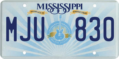 MS license plate MJU830