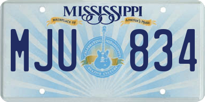 MS license plate MJU834