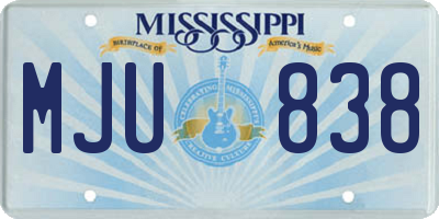 MS license plate MJU838