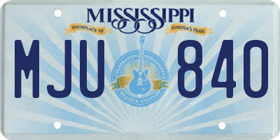 MS license plate MJU840