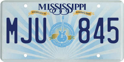 MS license plate MJU845