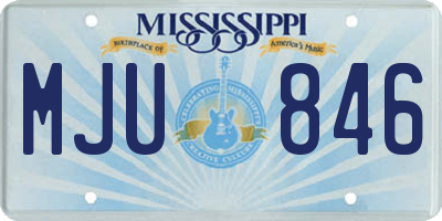 MS license plate MJU846