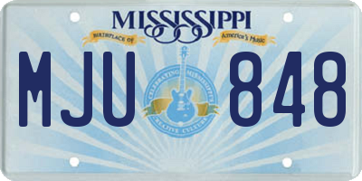 MS license plate MJU848