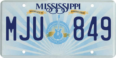 MS license plate MJU849