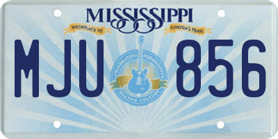 MS license plate MJU856