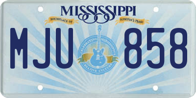 MS license plate MJU858