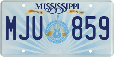 MS license plate MJU859