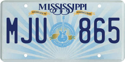 MS license plate MJU865