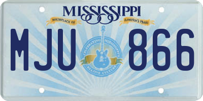 MS license plate MJU866