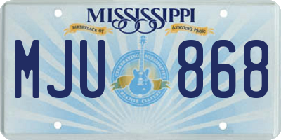 MS license plate MJU868