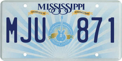 MS license plate MJU871
