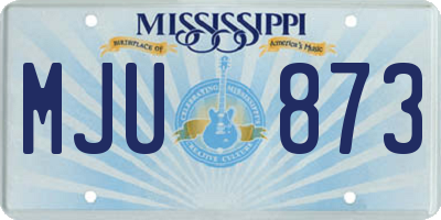 MS license plate MJU873