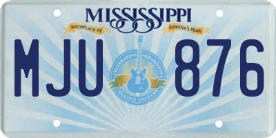 MS license plate MJU876