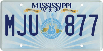 MS license plate MJU877