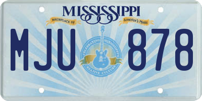 MS license plate MJU878