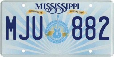 MS license plate MJU882