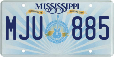 MS license plate MJU885