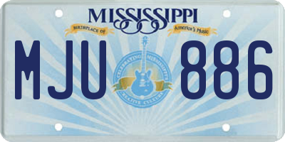 MS license plate MJU886