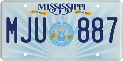 MS license plate MJU887
