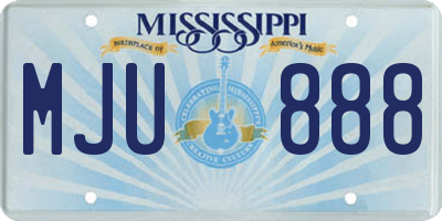 MS license plate MJU888
