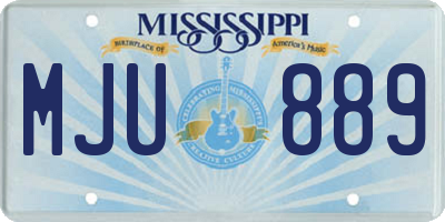 MS license plate MJU889