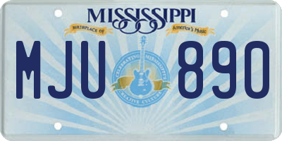 MS license plate MJU890