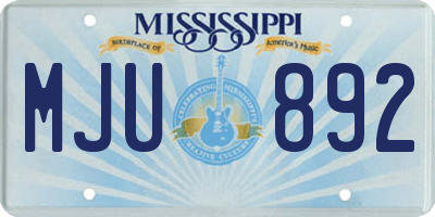 MS license plate MJU892