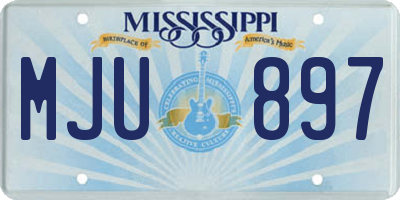 MS license plate MJU897
