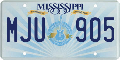 MS license plate MJU905