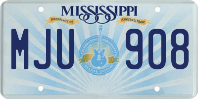 MS license plate MJU908