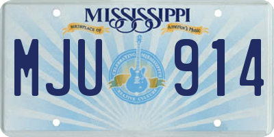 MS license plate MJU914