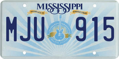 MS license plate MJU915