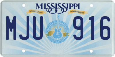 MS license plate MJU916