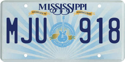 MS license plate MJU918