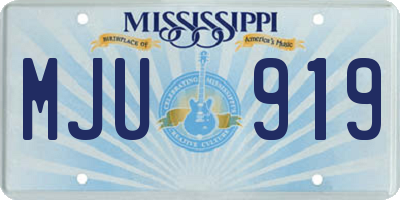 MS license plate MJU919