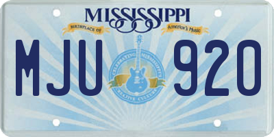 MS license plate MJU920