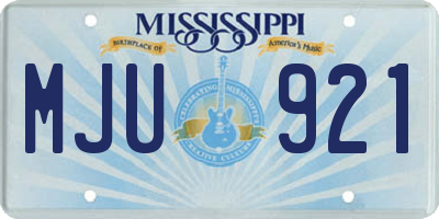 MS license plate MJU921